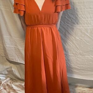 Shein burnt orange dress